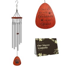 Pet Memorial Wind Chimes for Loss of Dog  Cat Passed Away Remembrance Gift w...