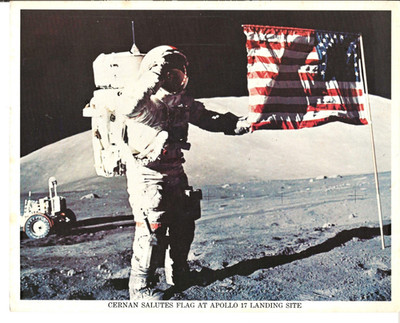 1973 NASA Cernan Salutes Flag at Apollo 17 Landing Site 8 x 10 photo