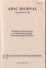 ARSC Journals 1980-1986 Association for Recorded Sound Collections (20 Journals)