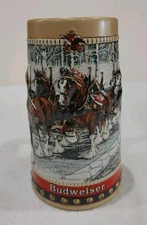 1988 CLYDESDALES HOLIDAY Stein Anheuser Busch Budweiser Collectors Series Mug