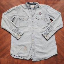Tyndale Work Shirt Men M Light Blue FPL Flame Resistant FR HRC 2 Made in USA