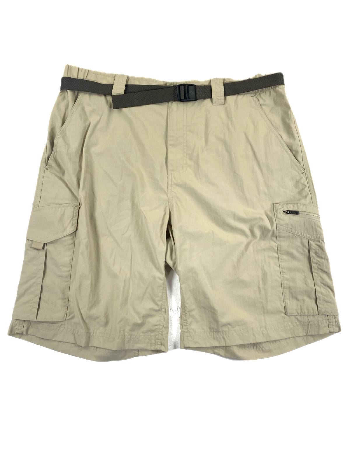 NWT Columbia Men's Silver Ridge Utility Cargo Belted Beige Outdoor Shorts 34x10