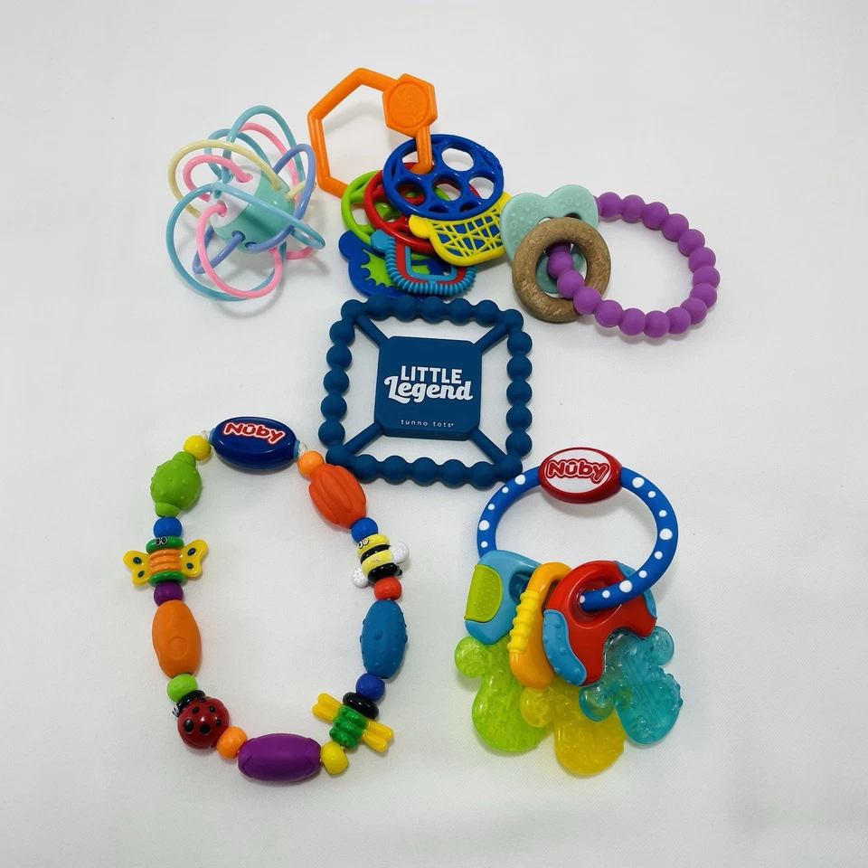 Nuby IcyBite Teether Little Legend Teething Lot 6 Bracelet Toy Bite Baby Infant - Image 2 of 4