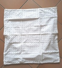 weißes vintage Parade Kissen m Lochstickerei Babybett Wiege Kinderwagen Taufe