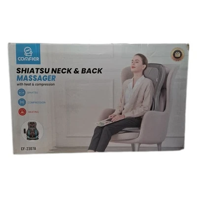 COMFIER Shiatsu Massagesitzauflage mit Knet-, Rollen-, Vibrations- und Luftkompr
