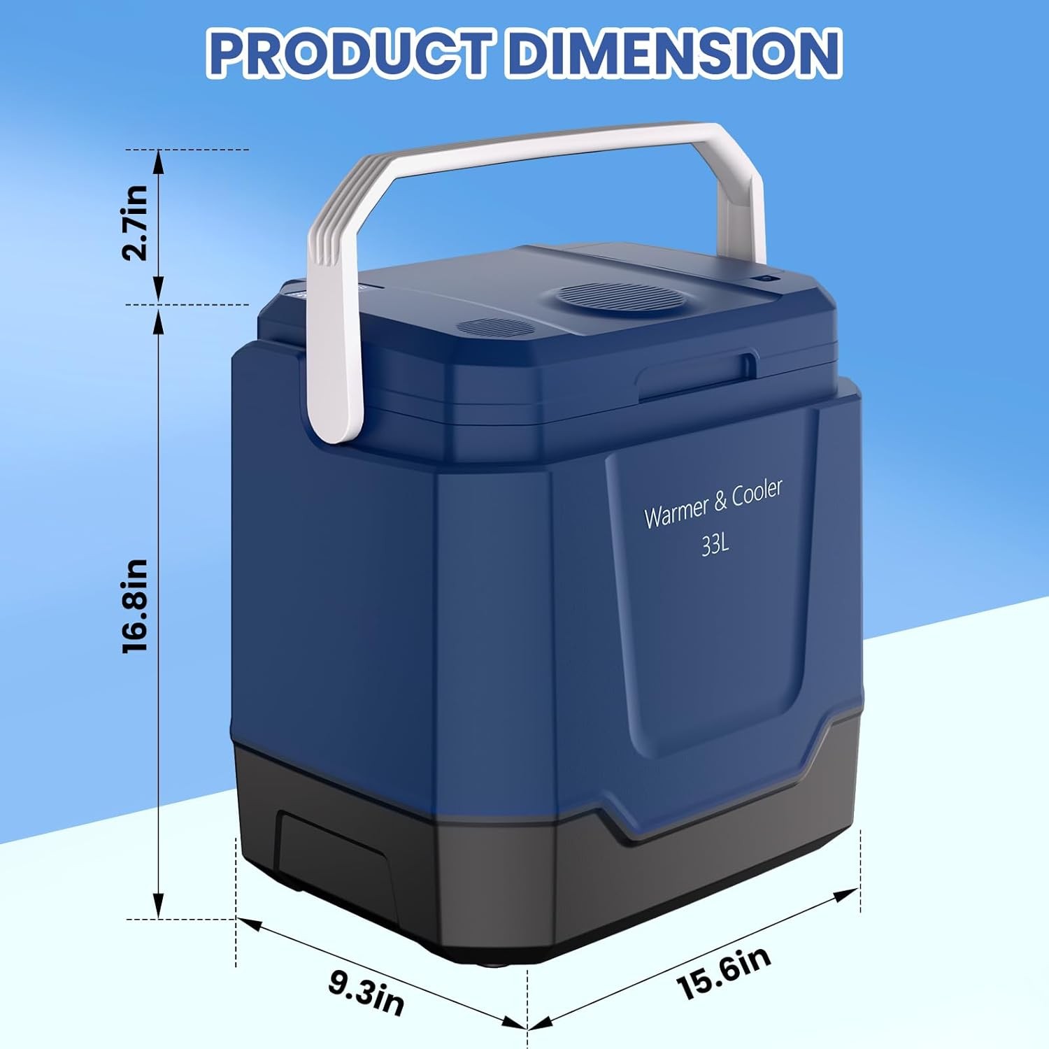 35Quart 33L Portable Electric Cooler Warmer 12V/110V Dual-Power Car Refrigerator