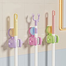 Punch Free Wall Mounted Mop Rack Wall mounted Mop Broom Holder Home