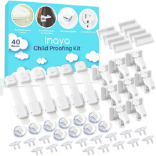 Complete Baby Proofing Kit - Child Safety Hidden Locks for Cabinets Drawers, A