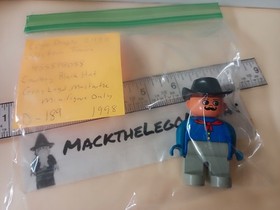 Lego Duplo 2435 Western Town Cowboy Black Hat Minifigure Only 4555pb088