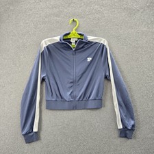 PINK Victoria's Secret Women Jacket XS Blue Mesh Tech Track Activewear Logo READ