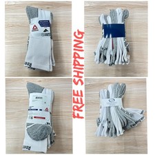 Reebok  Men's Pro-Series Cotton Ankle Socks 6-Pack NEW "GREY  White" SZ 6-12.5