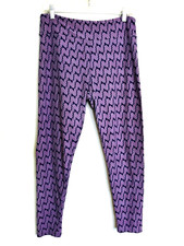 Lularoe Women's Athletic Leggings Tall  Curvy Purple Print