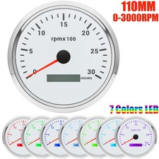 110mm Waterproof Tachometer 0-3000RPM with Hourmeter Gauge for Boat Car Truck
