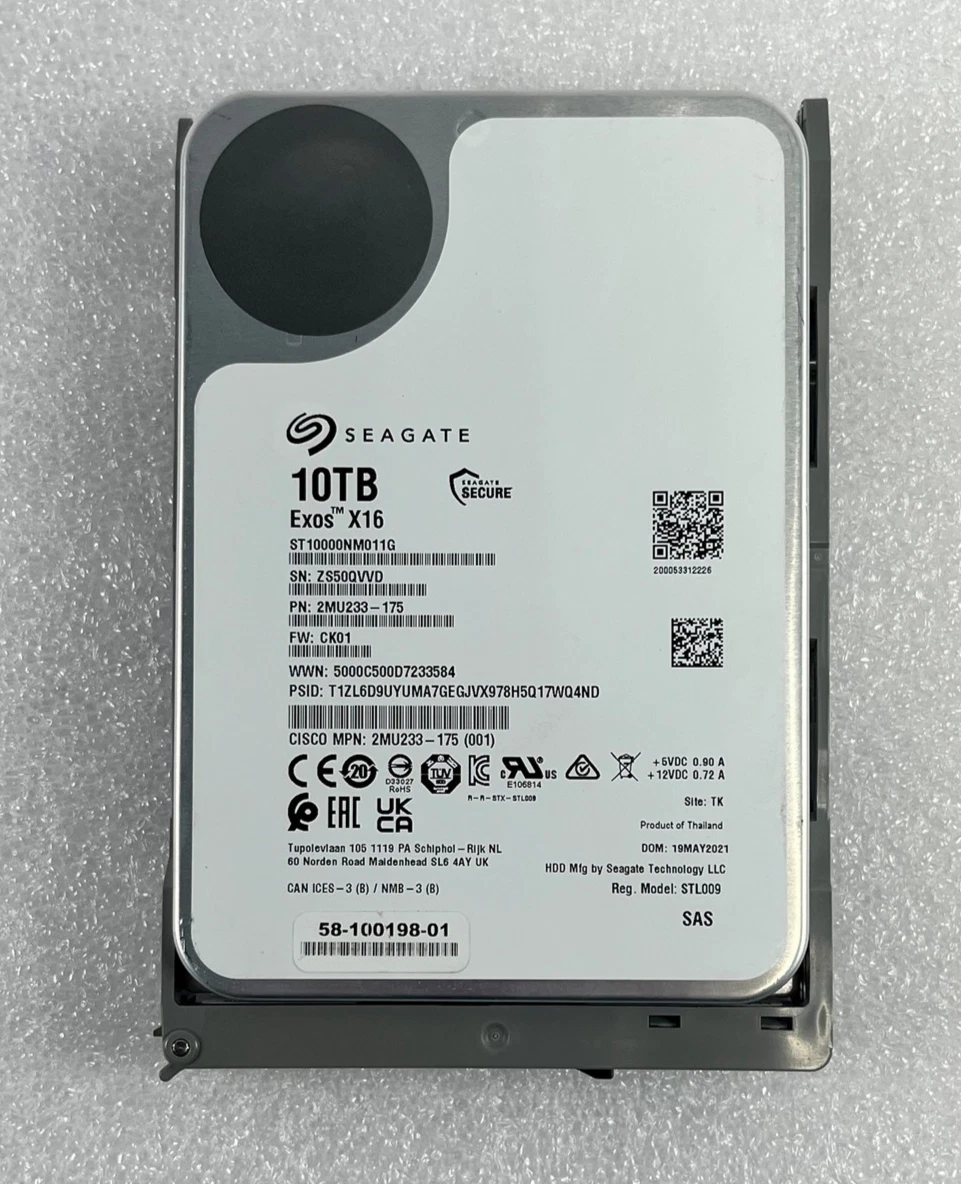 3.5 in Form Factor SAS Internal Hard Disk Drives 10 TB Storage