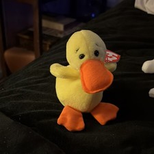 Ty Beanie Babies Plush Lot with Original Tags - Duck, Snake, Walrus, Dog