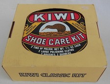 Vtg. KIWI Classic Complete Shoe Care Kit Large Tin 7  1980s Collectible NOS