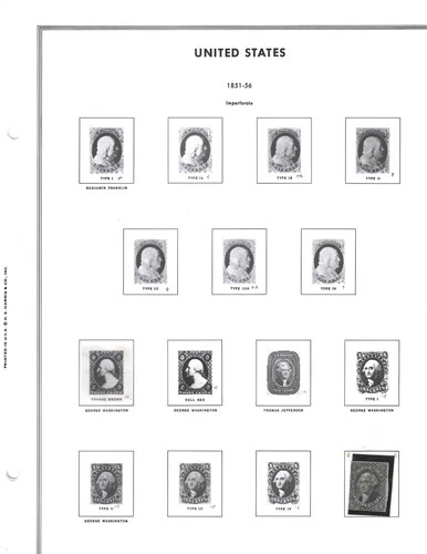 “Early US Stamp Collection 1850s-1890s Album Pages Classics Washington Franklin