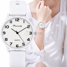 Ladies Wrist Watch Quartz Big Face Soft Silicone Strap
