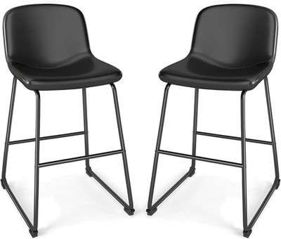 TAVR Dining Chairs Set of 2, Armless Counter Height Stools with Back Hold up to