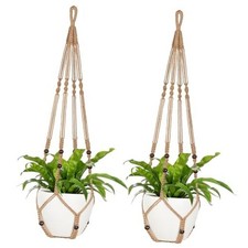 43 Inch Macrame Plant Hanger Large for up to 1Inch Pot Extra Long 2 Brown
