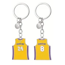 Kobe Bryant Black Mamba Lakers Keychains #24 Yellow - Set of 2
