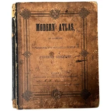 Antique Modern Atlas To Accompany Woodbridge Universal Geography 1840
