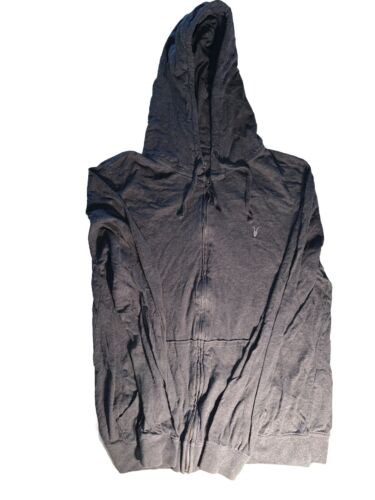 Allsaints Zip Up Long Sleeve Hooded Cotton Shirt XL