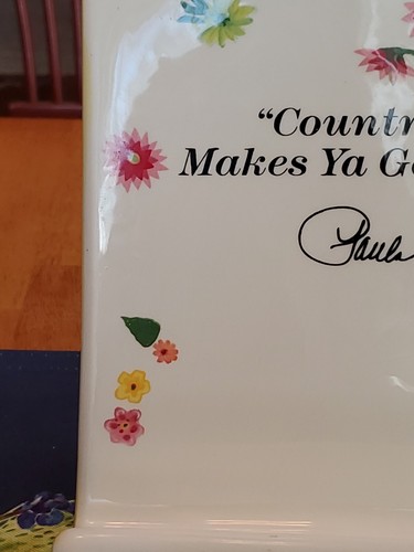 Paula Deen Ceramic Hand Painted Floral Cookbook Holder On The Veranda 9x9x6 NWT - Picture 17 of 24
