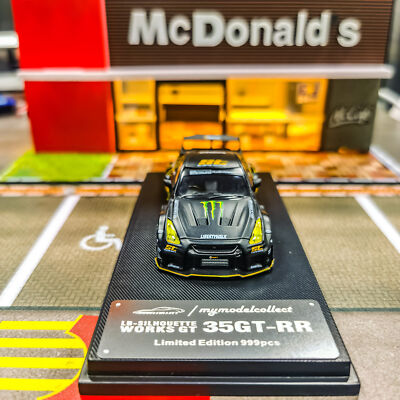 MC 1:64 Black Nissan GTR R35 LB Monster Widebody Sports