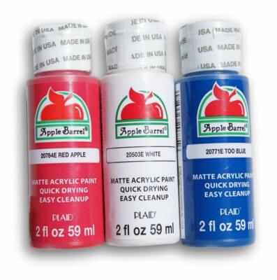 Red, White, and Blue Patriotic Acrylic Paint Set Bundle Apple Barrel Flag Colors