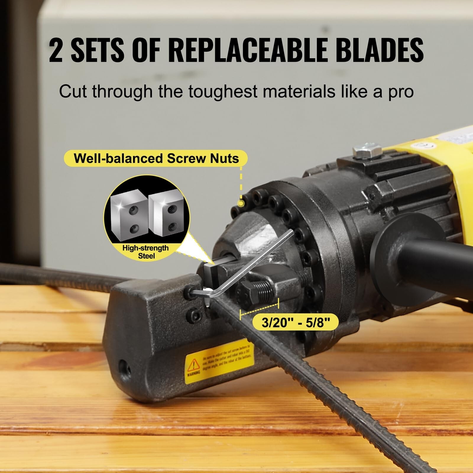 Happybuy Electric Hydraulic Rebar Cutter,900W Portable Electric Rebar