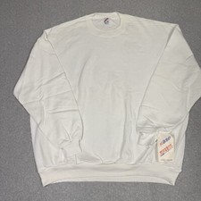 Vtg Jerzees Sweatshirt Size 3XL Blank White Made In USA Crewneck NEW WITH TAG