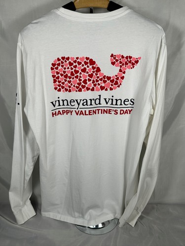 Vineyard Vines Men's M Long Sleeve Pocket T-Shirt White Valentine's Whale - Picture 4 of 4