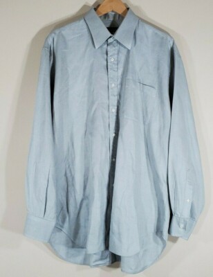 Hart Schaffner Marx Man's Ridged Blue Gray, Man's Dress Shirt Size 16 1/2'' X 35''