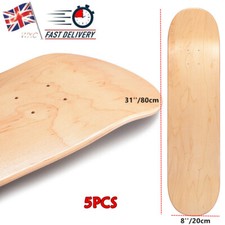 5* Maple Blank Double Concave Skateboards Natural DIY Skate Deck Board 8inch UK