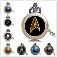 Antique Star Design Men Women Quartz Pocket Watch Necklace Chain Arabic Number