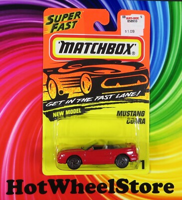 1995 Matchbox   Red  MUSTANG COBRA   New Model   Card #71    MB25-122724