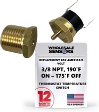 American Volt Electric Radiator Fan Switch 38 Npt 190f On - 175f Off