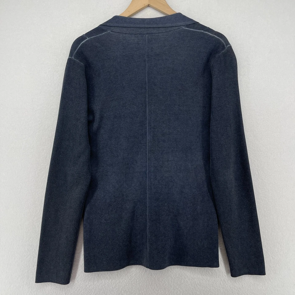 Suéter SISLEY Mujer 44 Cárdigan Prenda Tinte Botón Blazer Muesca Solapa Azul Foto 2 de 4