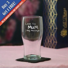Personalised Engraved Pint Glass 20oz With Love You Mum Design