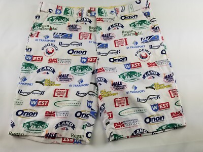Loudmouth Golf Shorts Men`s Size 38 Chino Add All Over Print Multicolor #5874
