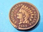 US COINS 1863 CN VG Indian Head Cent Key Date Civil War Era Partial Liberty N59 — photo 1