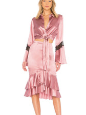 Cinq a Sept Anissa Midi Skirt in Tea Rose Size 2 NWOT MSRP 365