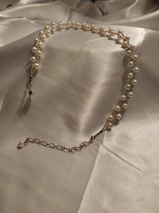 Vintage Braided freshwater pearl necklace 16" Choker Sterling Strands NEW 16.3G❤