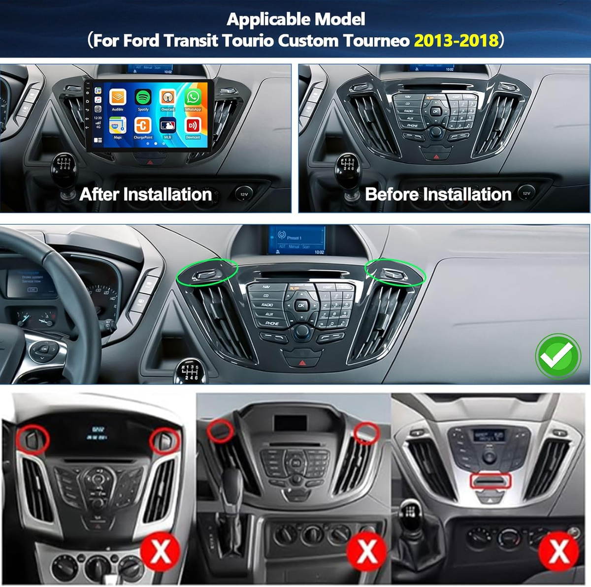 For Ford Transit Custom 2013-2018 Android Car Stereo Radio