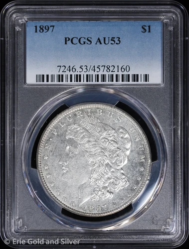 1897-P $1 Morgan Silver Dollar PCGS AU 53 | Prooflike Look
