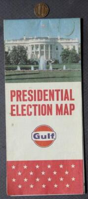 1964 Gulf Gas & Oil NBC TV Radio President Election Returns Map of the USA LBJ -