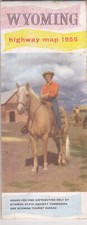 1955 Official State Issue Road Map Of Wyoming