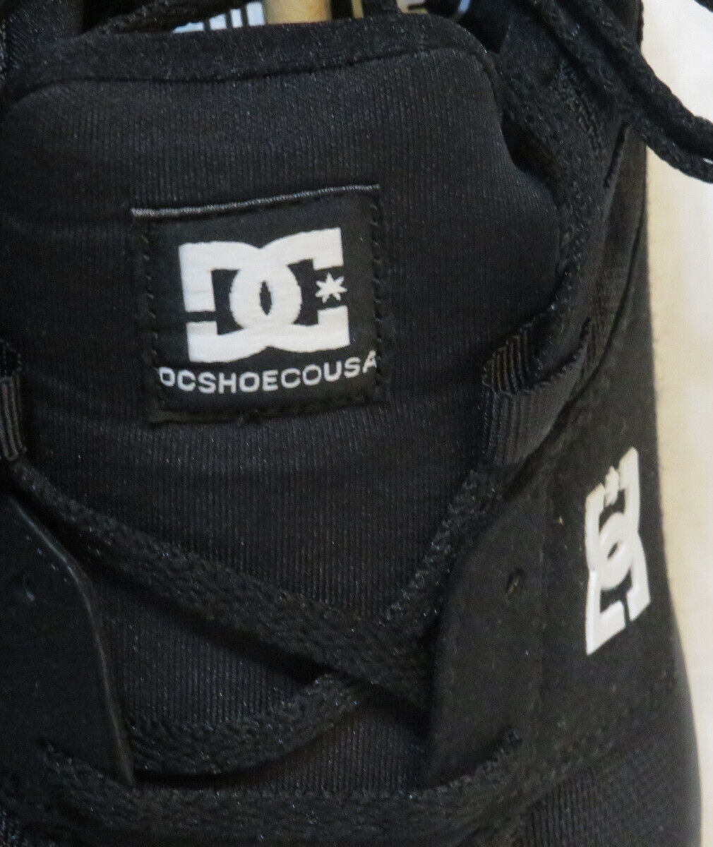 DC SHOES USA MENS SNEAKERS US 5 BLACK WHITE HEATHROW MESH STRETCH ORTHOLITE NIB