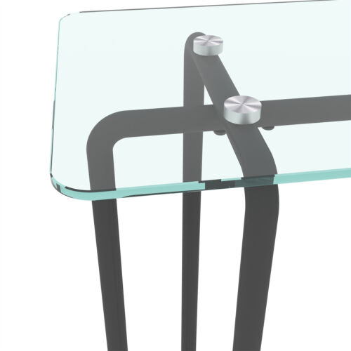 Console Table Tea Table Single Layer Tempered Glass Rectangular Porch Table - Picture 27 of 30